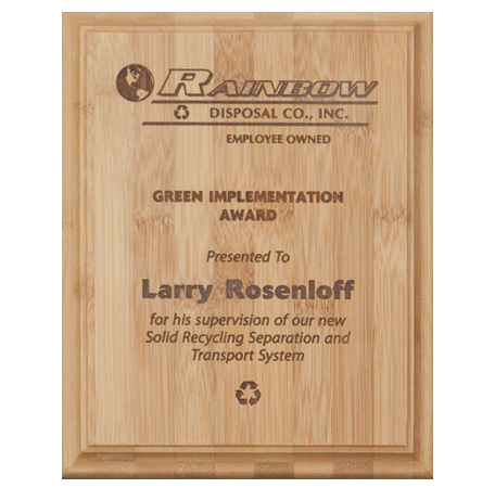 Bamboo Plaque Laser Engraved