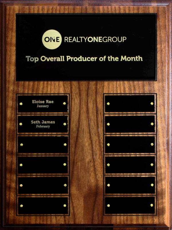 Eco Plaque | Walnut Surfaced Plaque with Composite Wood Center | Perpetual Plates