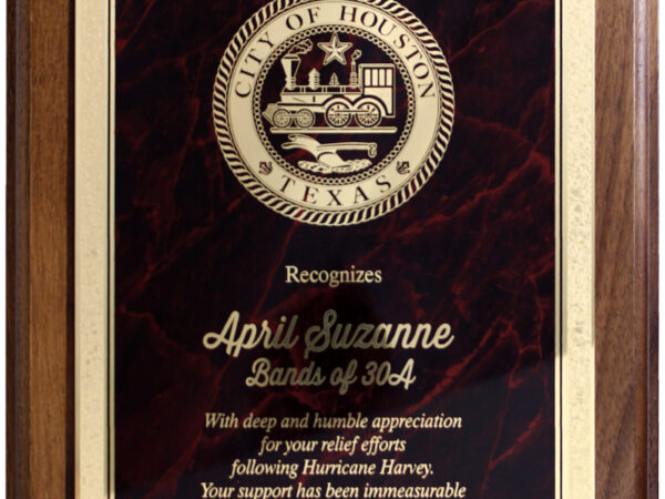 Solid Walnut Plaque with Brass Plate